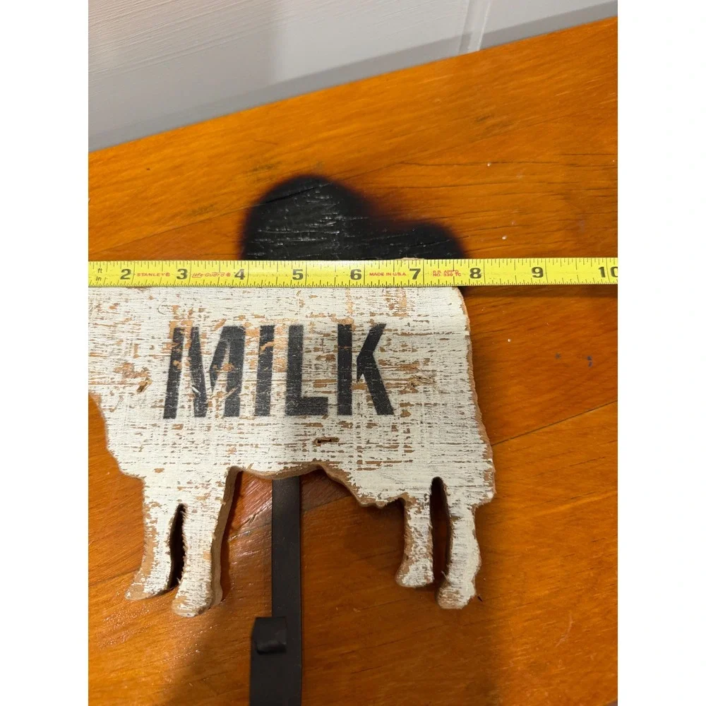 Hobby Lobby Rustic Wood Cow Milk Wall Hook Farmhouse Decor White Black